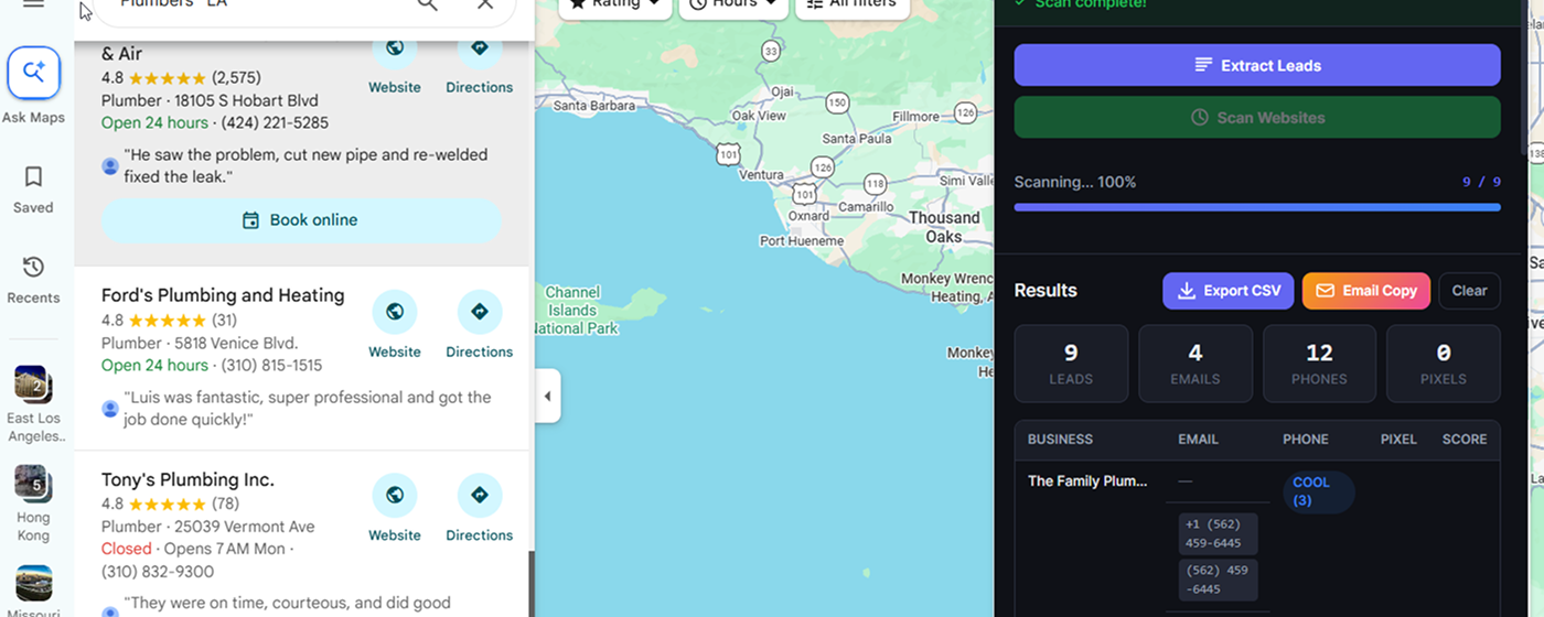 Local Business Lead Extractor on Google Maps